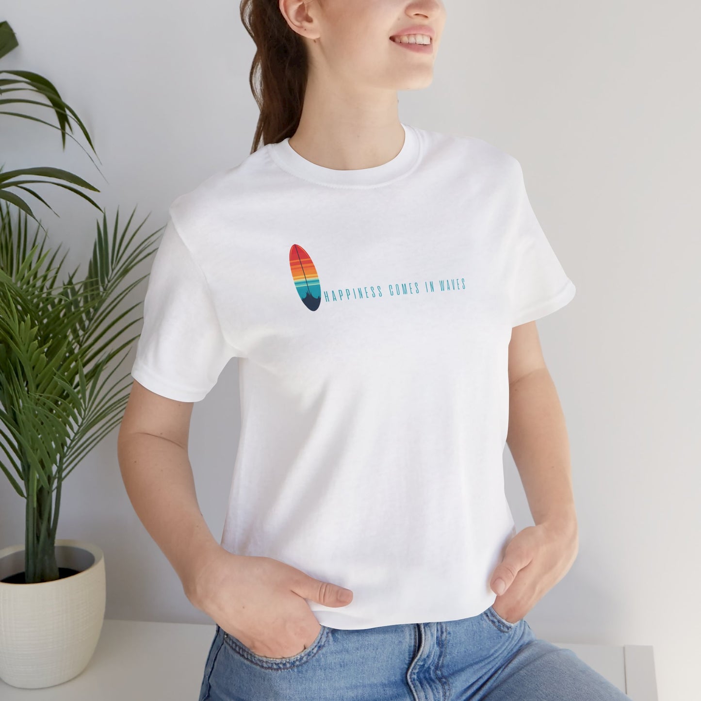 Happiness Comes in Waves T-Shirt - Morning Mate Design