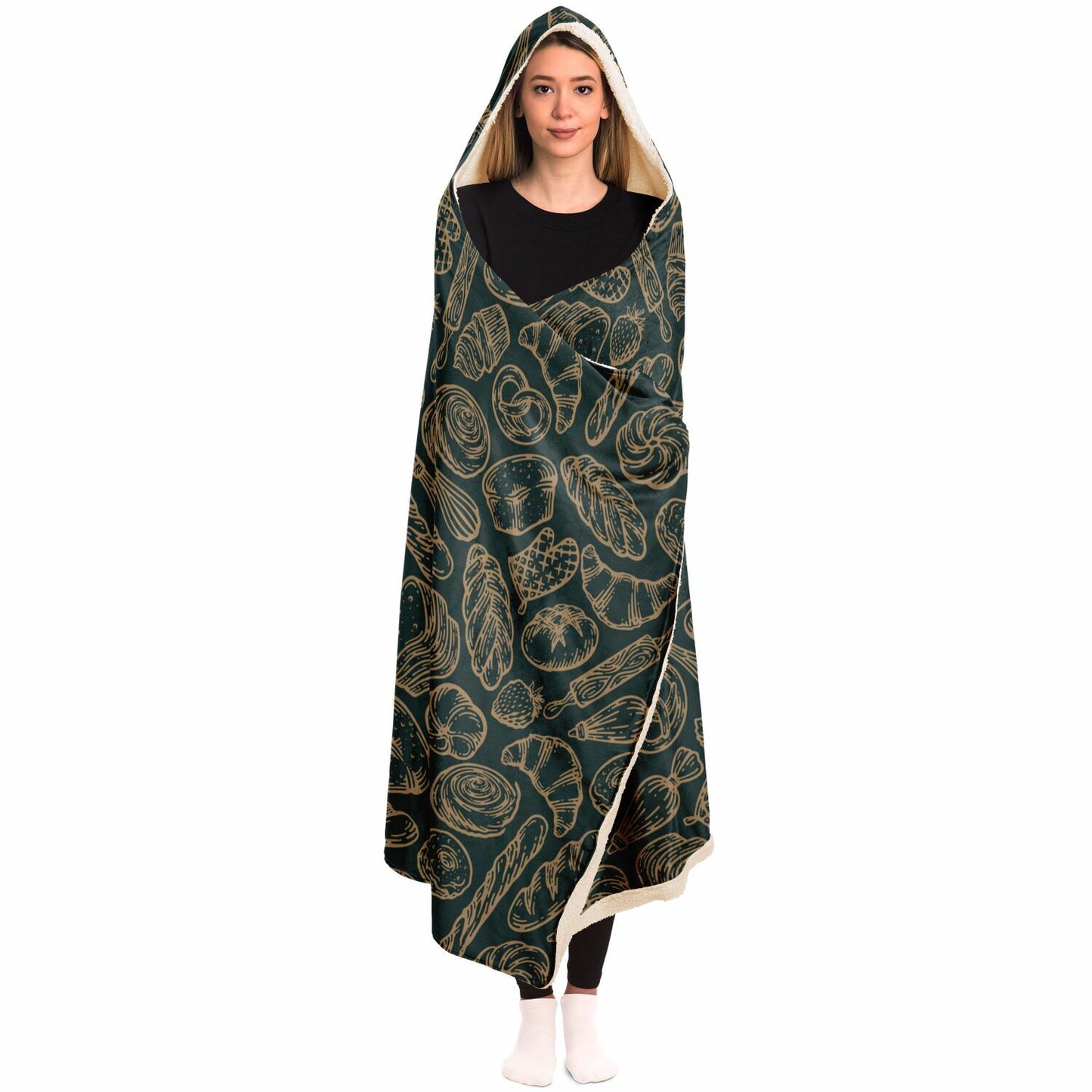 Baking Green Hooded Blanket