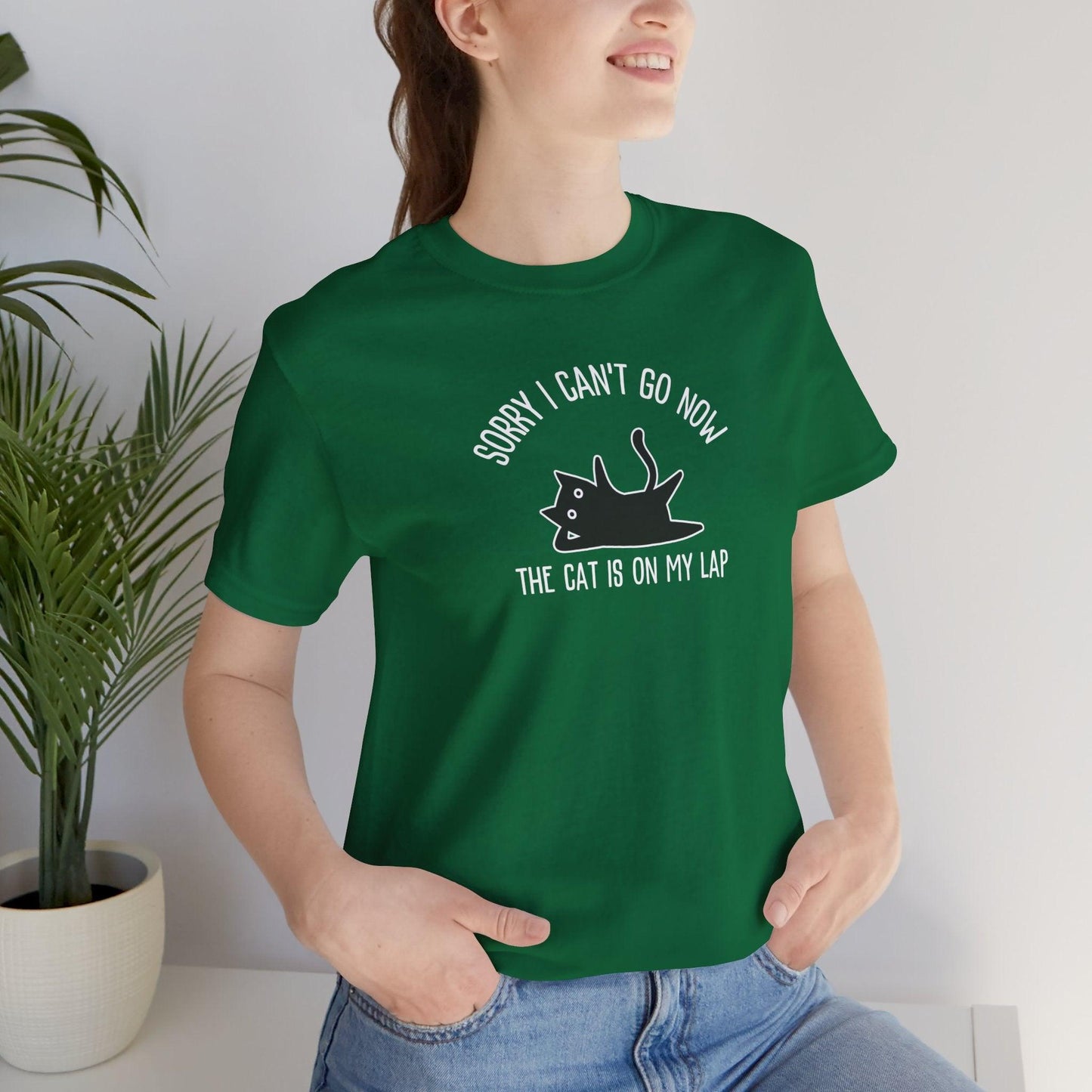 Sorry the Cat is on My Lap T-Shirt - Morning Mate Design