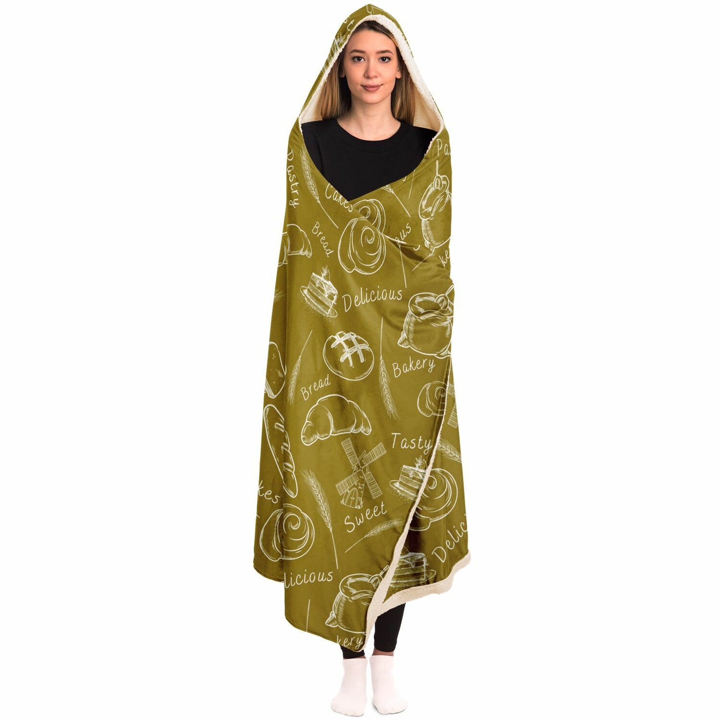 Golden Baking Hooded Blanket