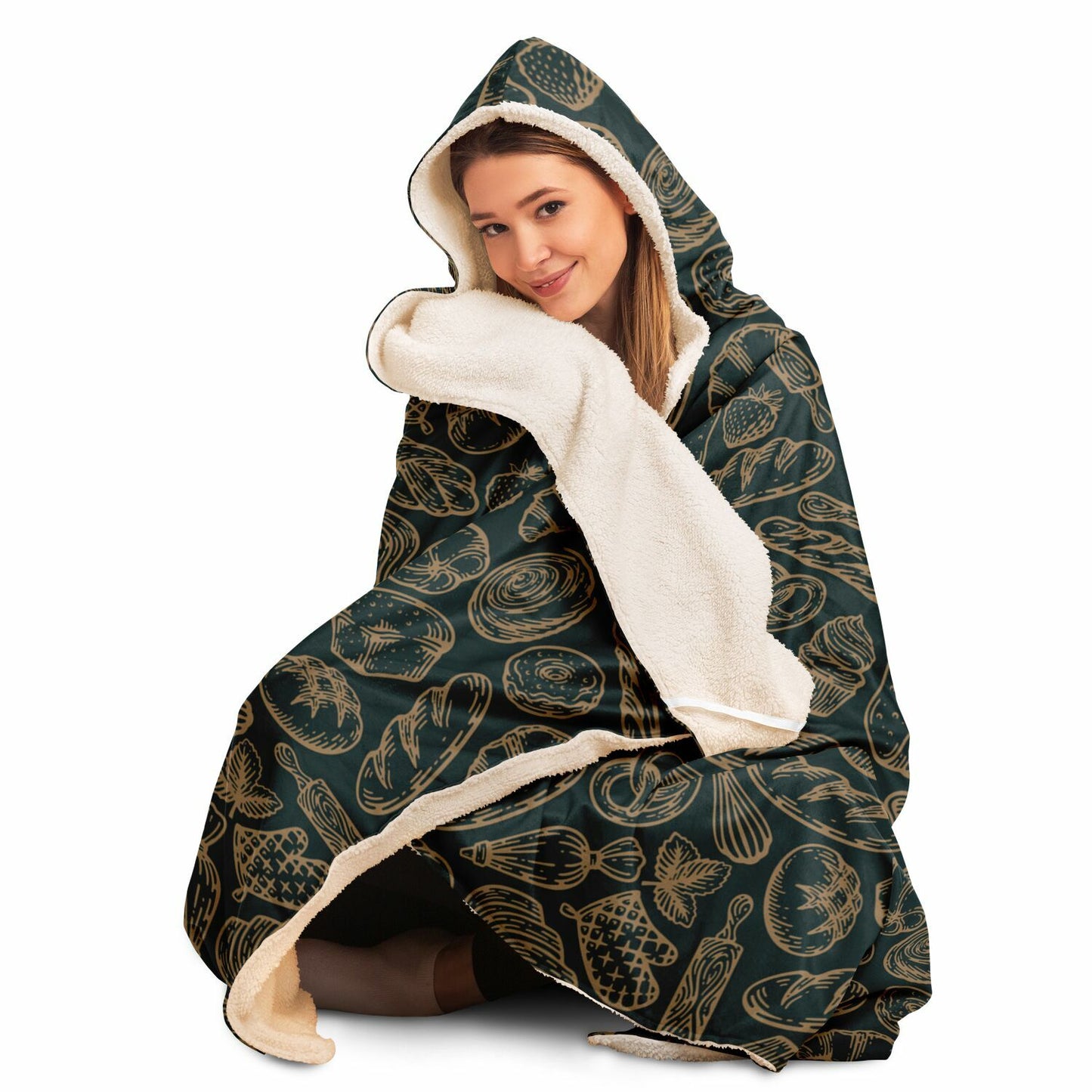 Baking Green Hooded Blanket