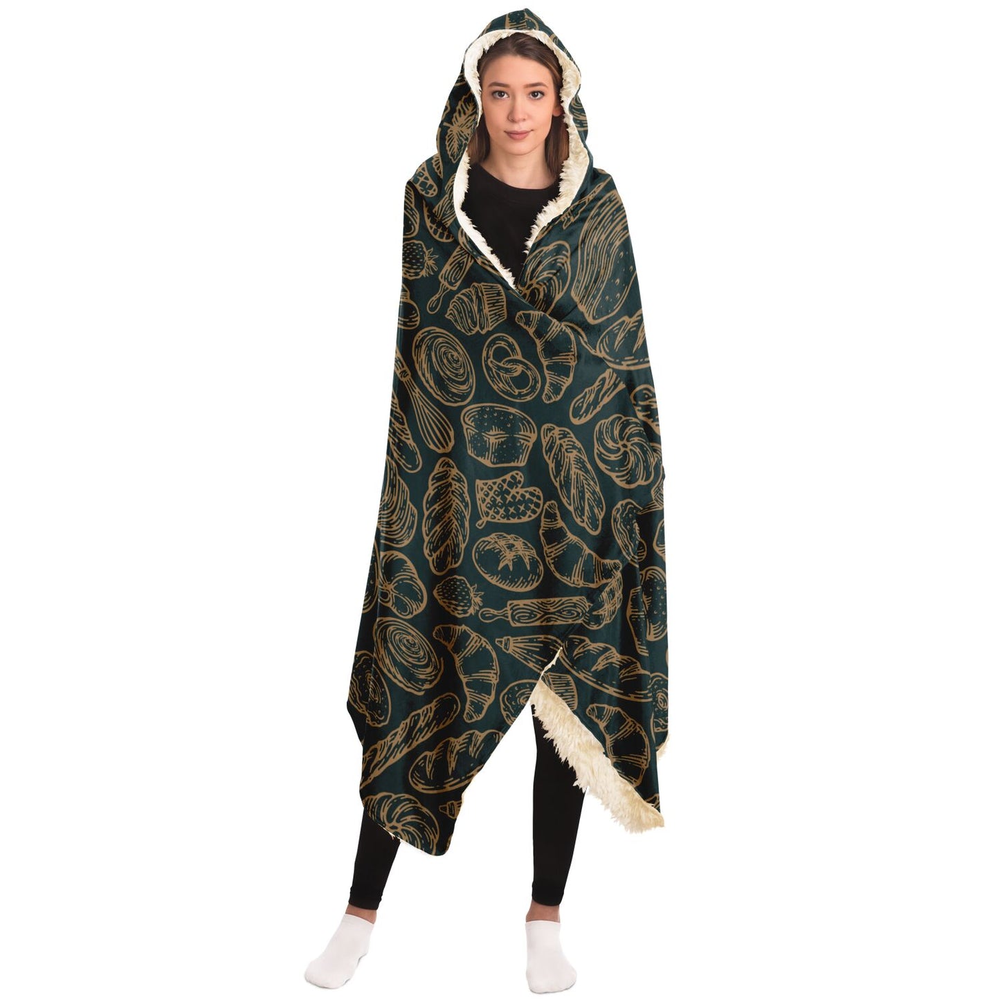 Baking Green Hooded Blanket