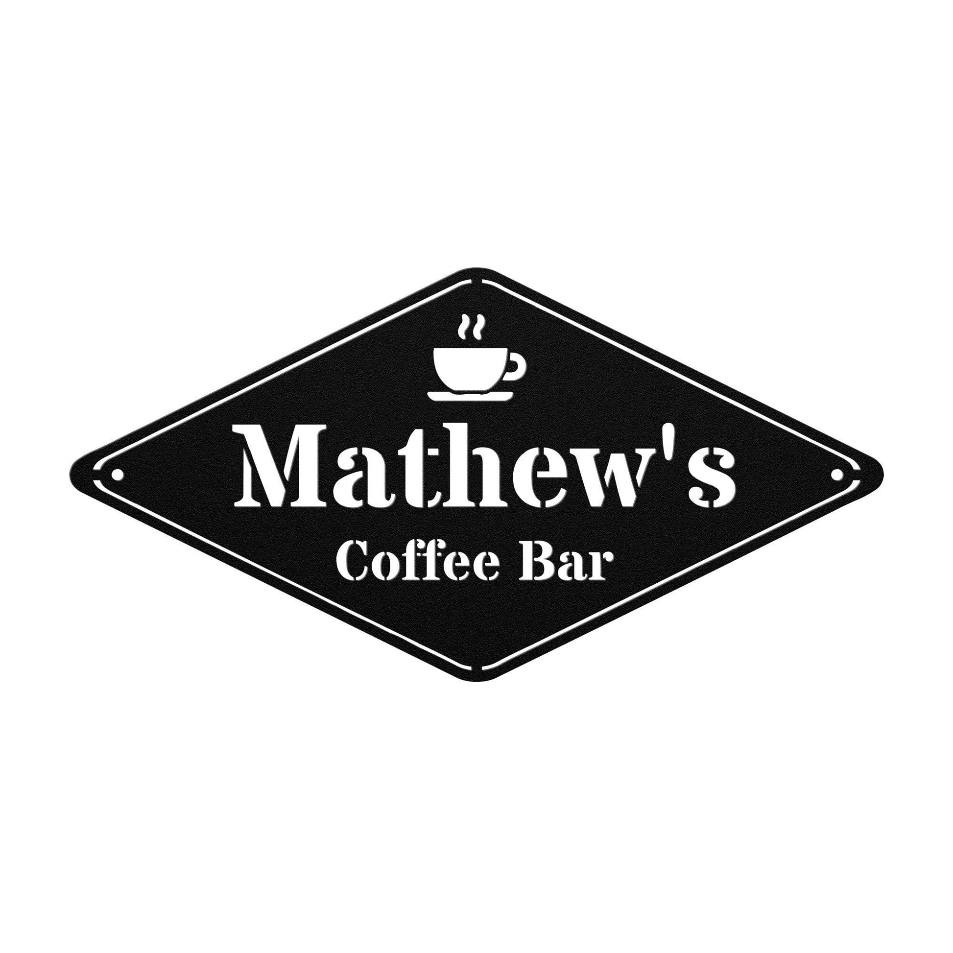 Diamond Coffee Metal Sign - Morning Mate Design