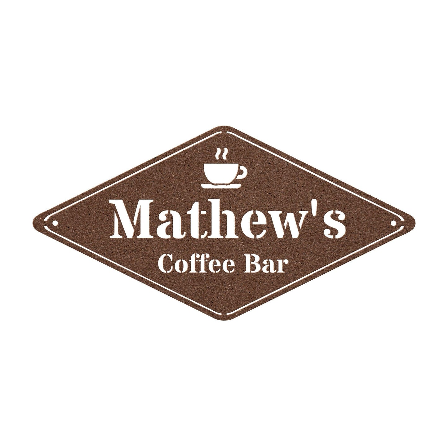 Diamond Coffee Metal Sign - Morning Mate Design