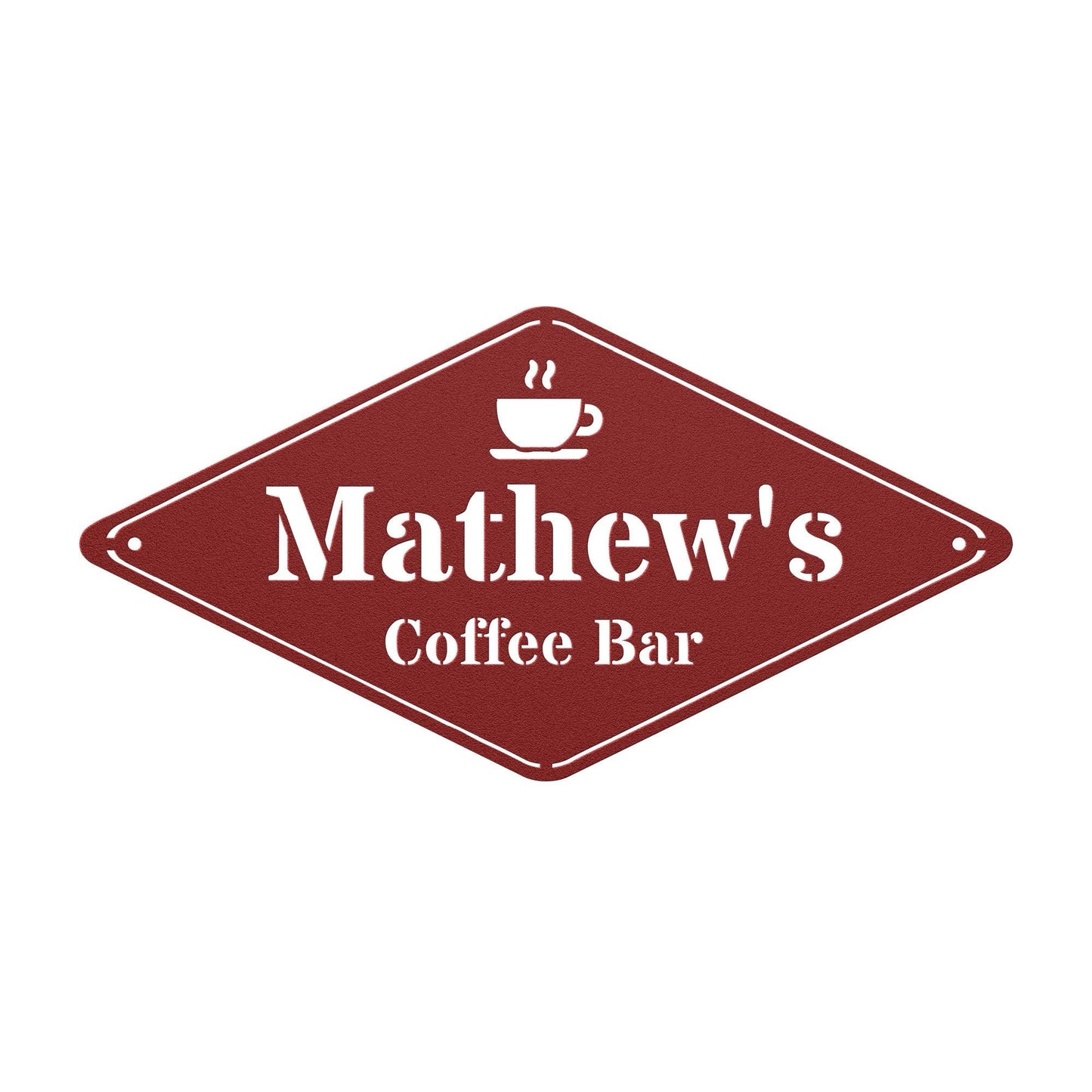 Diamond Coffee Metal Sign - Morning Mate Design