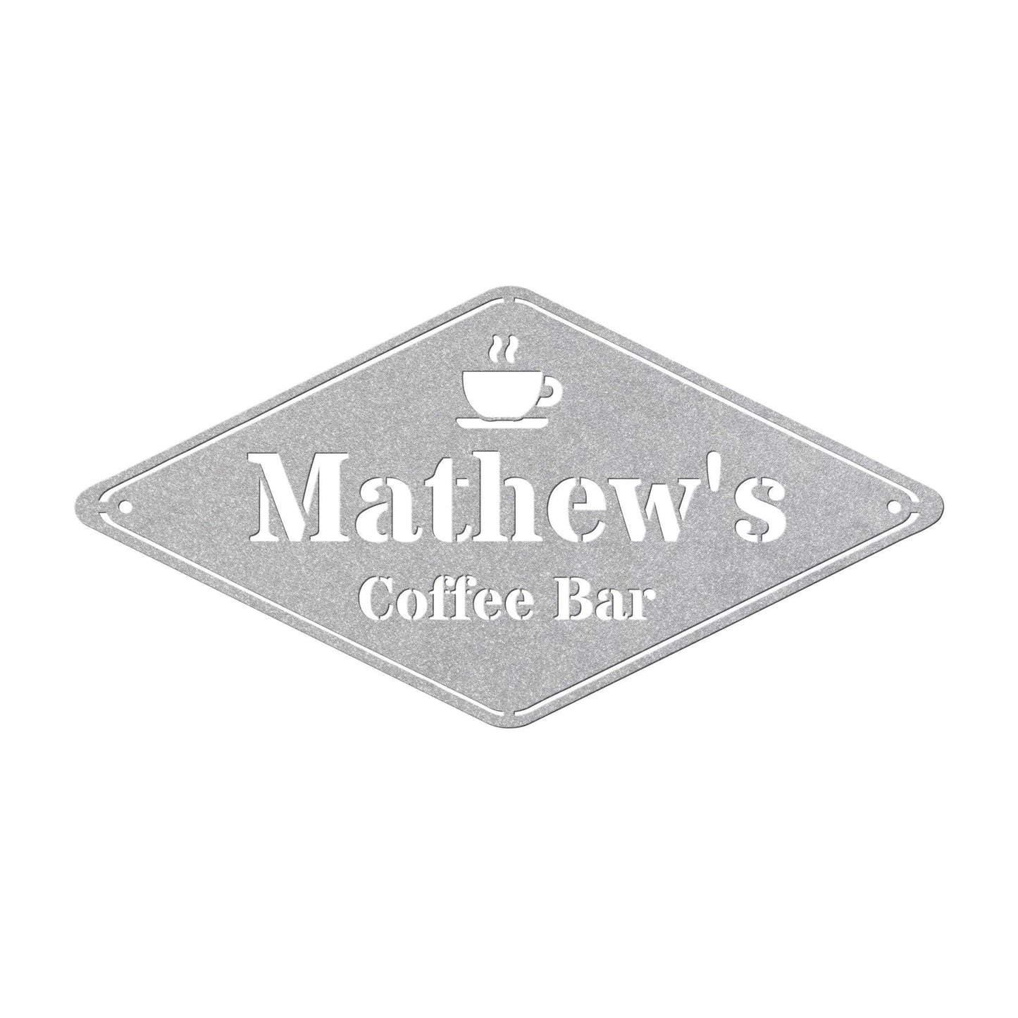Diamond Coffee Metal Sign - Morning Mate Design