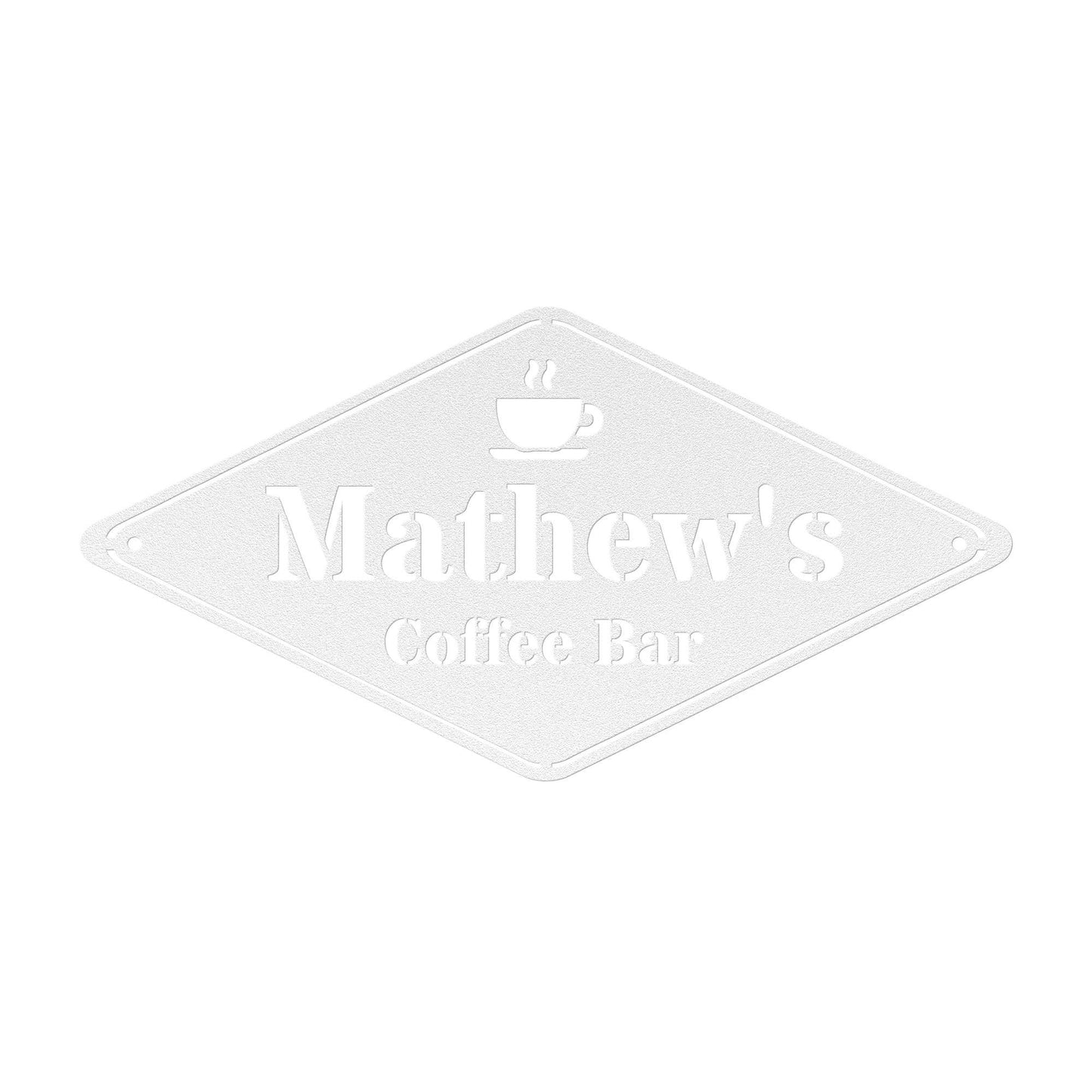 Diamond Coffee Metal Sign - Morning Mate Design