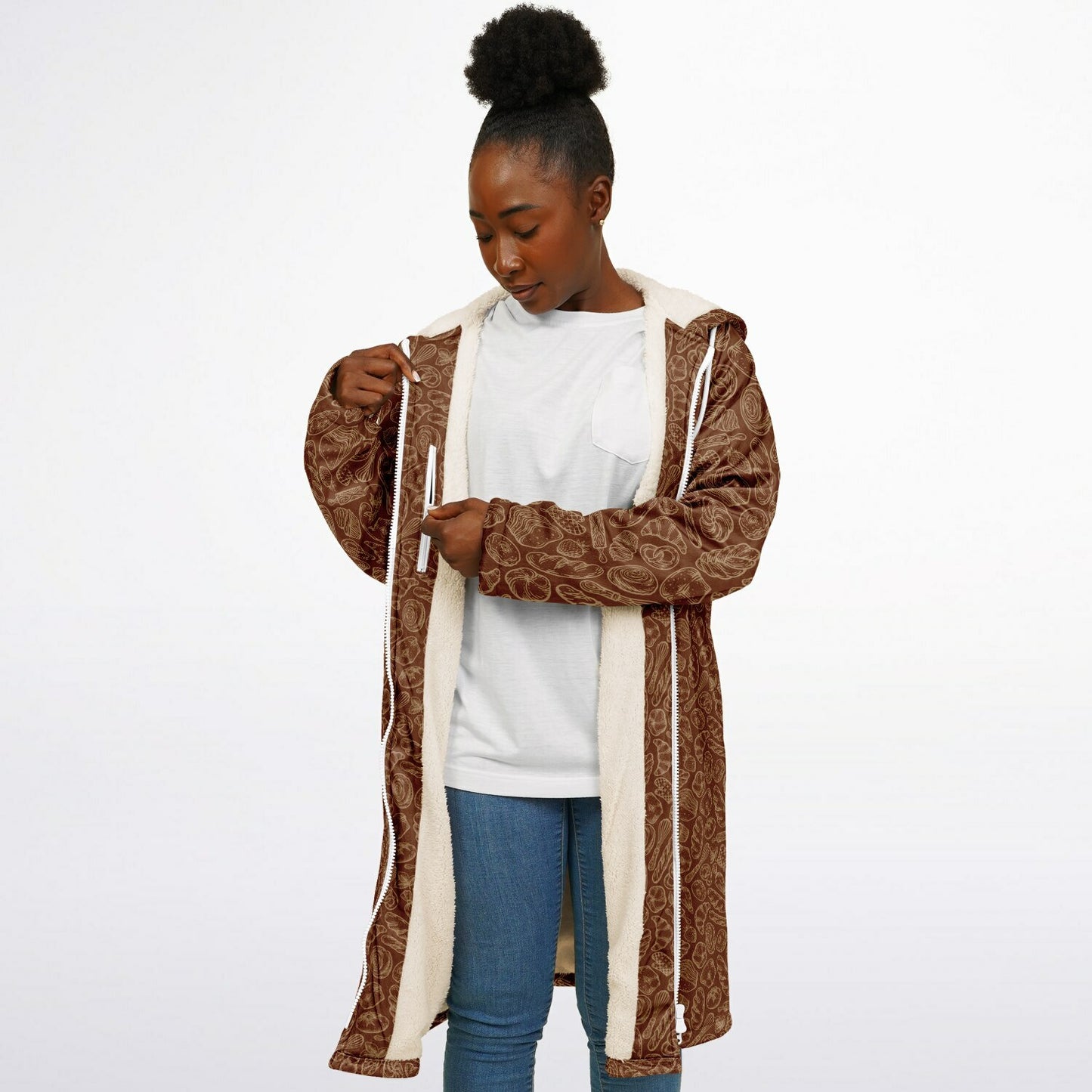 Baking Brown Zipper Cloak