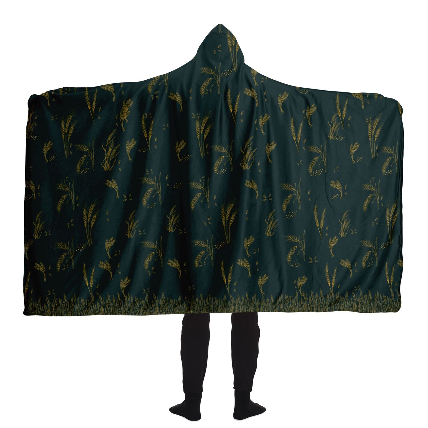Wheat Green Jungle Hooded Blanket