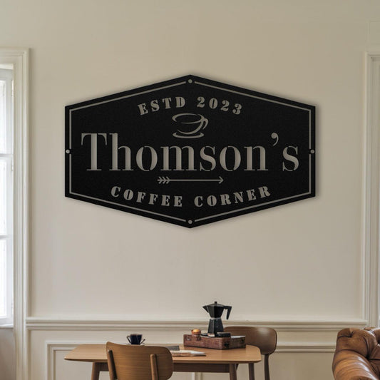 Coffee Corner Metal Sign - Morning Mate Design