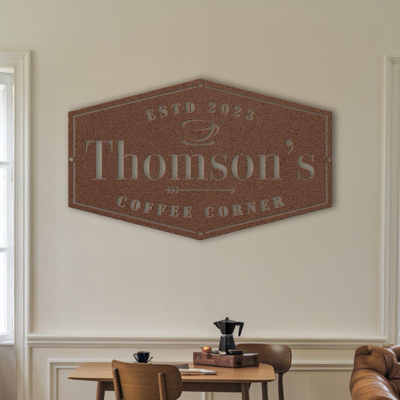 Coffee Corner Metal Sign - Morning Mate Design