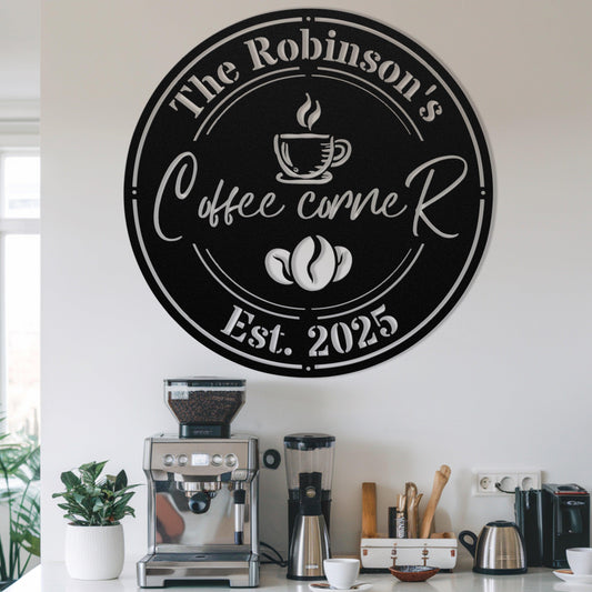 Coffee Corner Metal Sign II - Morning Mate Design