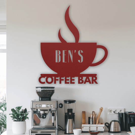 Coffee Cup Metal Sign - Morning Mate Design