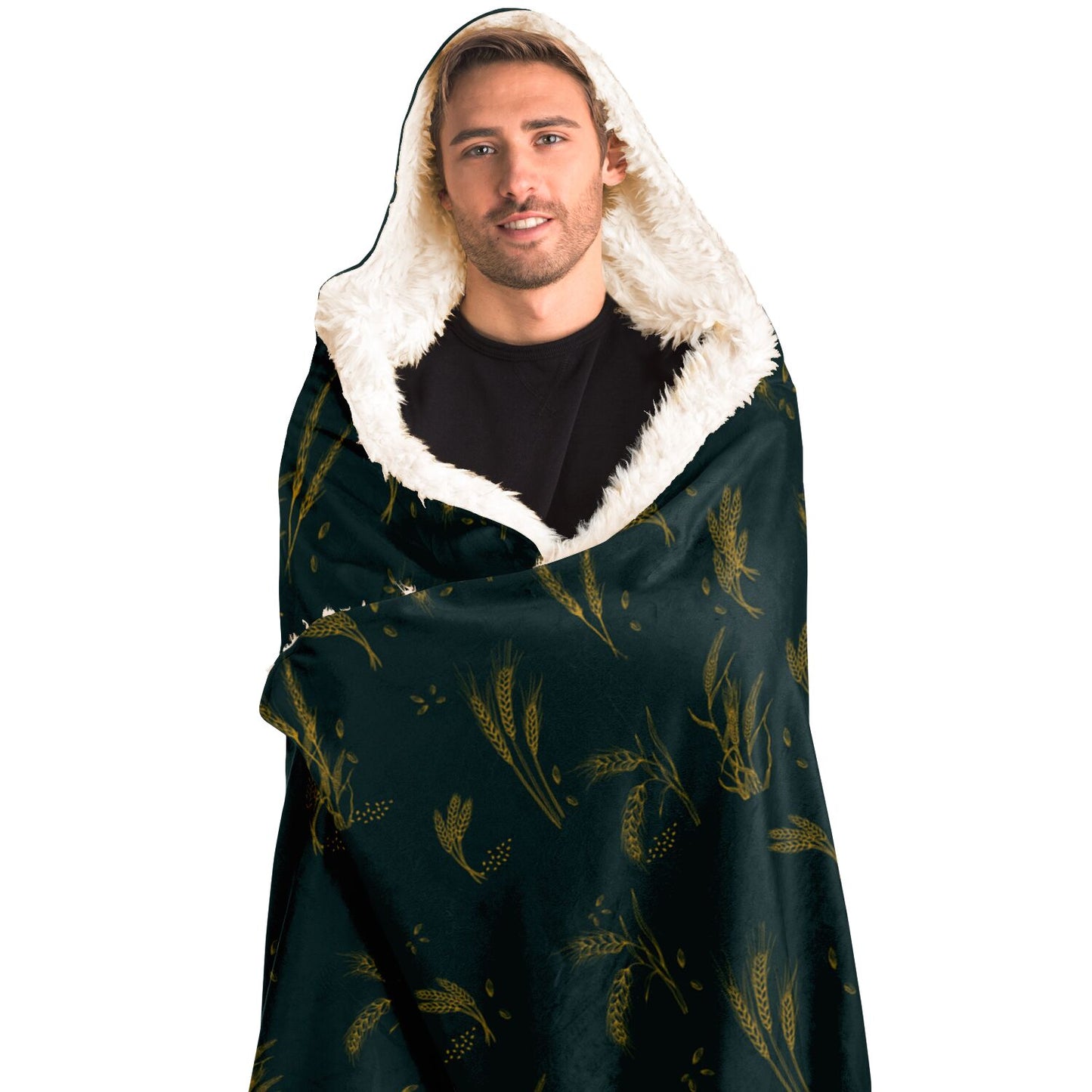 Wheat Green Jungle Hooded Blanket