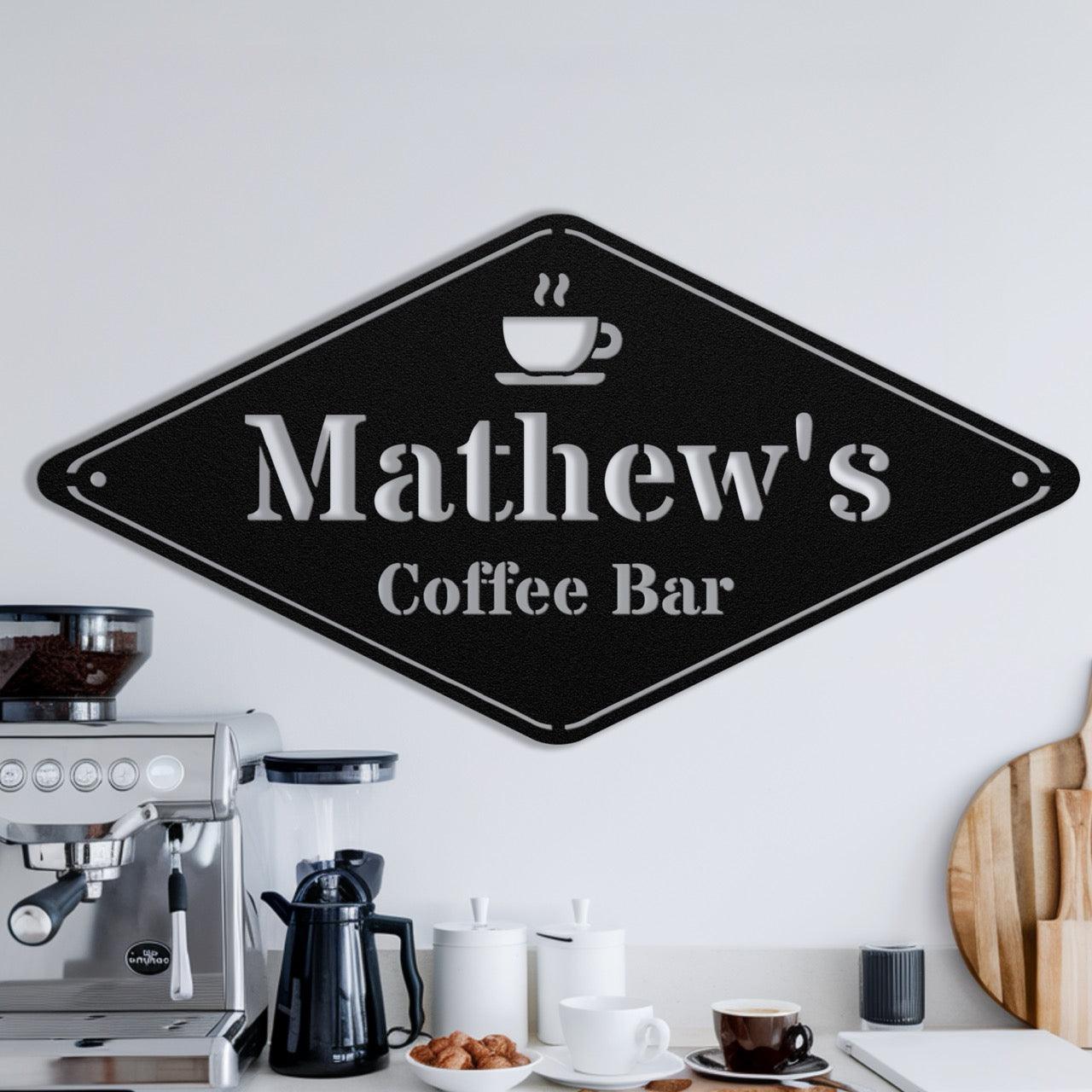 Diamond Coffee Metal Sign - Morning Mate Design
