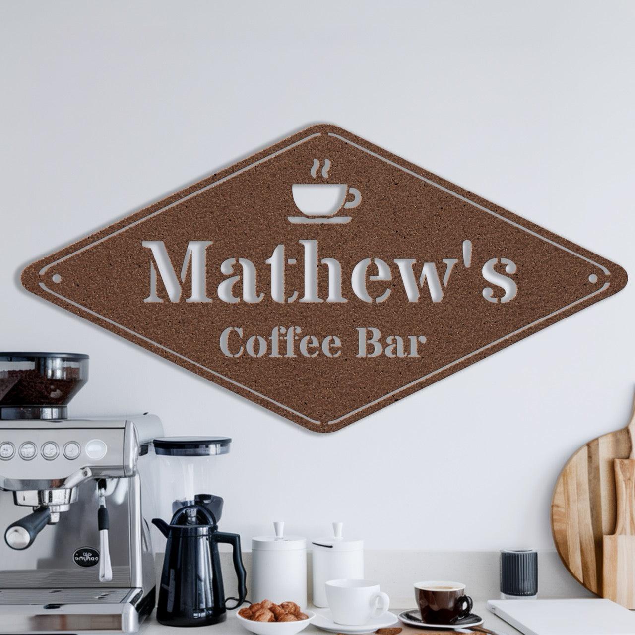 Diamond Coffee Metal Sign - Morning Mate Design