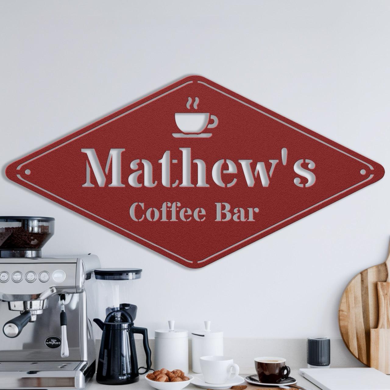 Diamond Coffee Metal Sign - Morning Mate Design