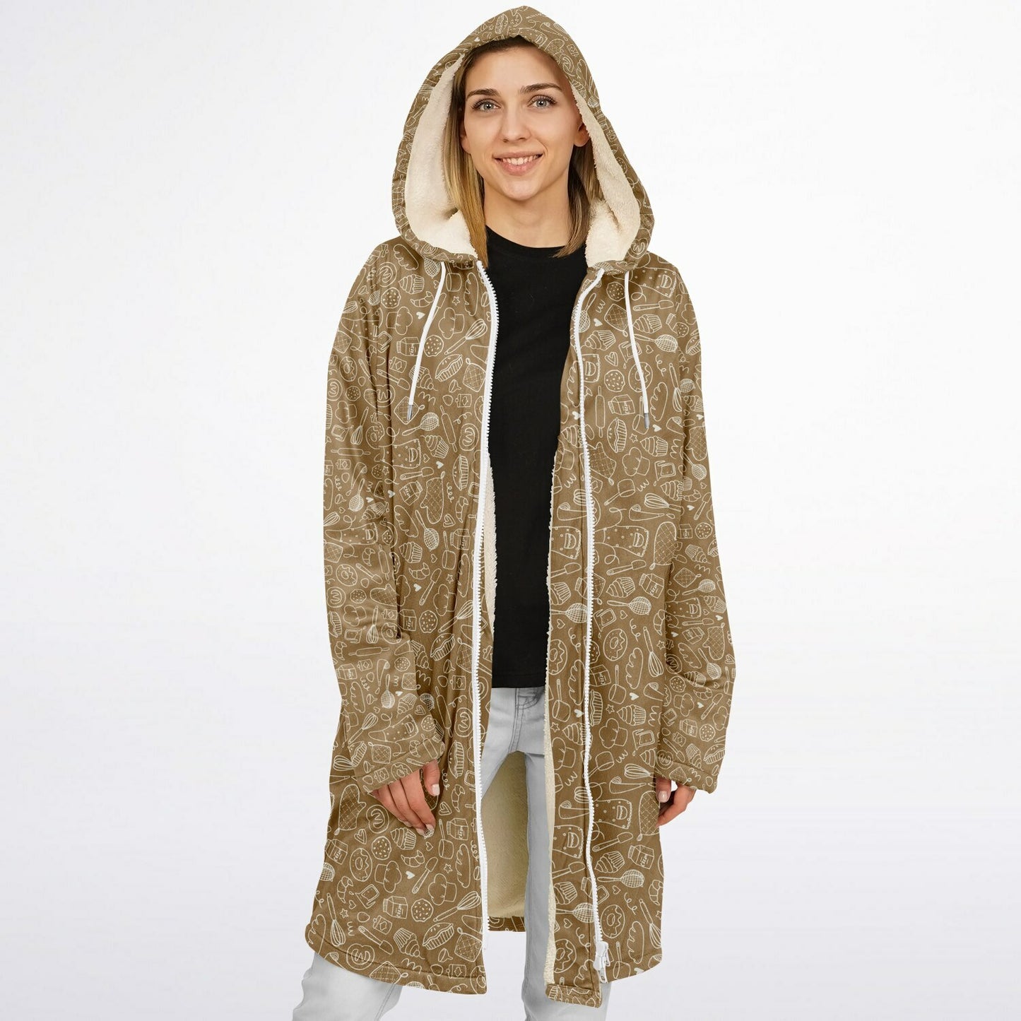 Funny Baking Time Zipper Cloak