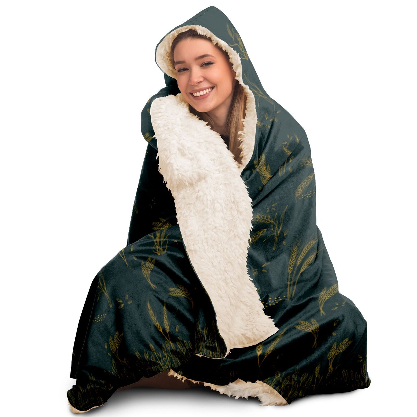 Wheat Green Jungle Hooded Blanket