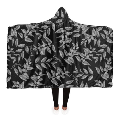 Classic Coffee Leaves Hooded Blanket