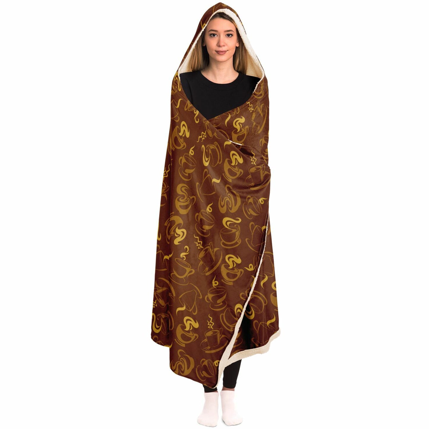 Gold Coffee Hooded Blanket