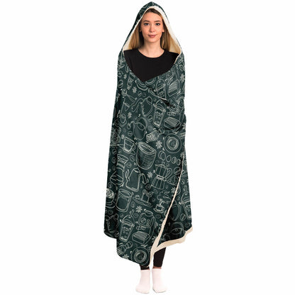 Coffee White Jungle Hooded Blanket