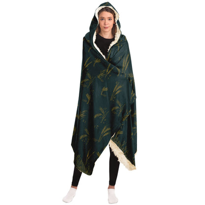 Wheat Green Jungle Hooded Blanket