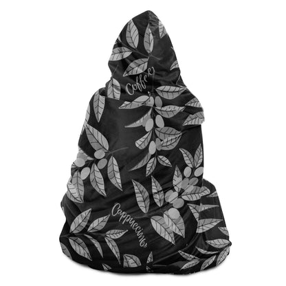 Classic Coffee Leaves Hooded Blanket