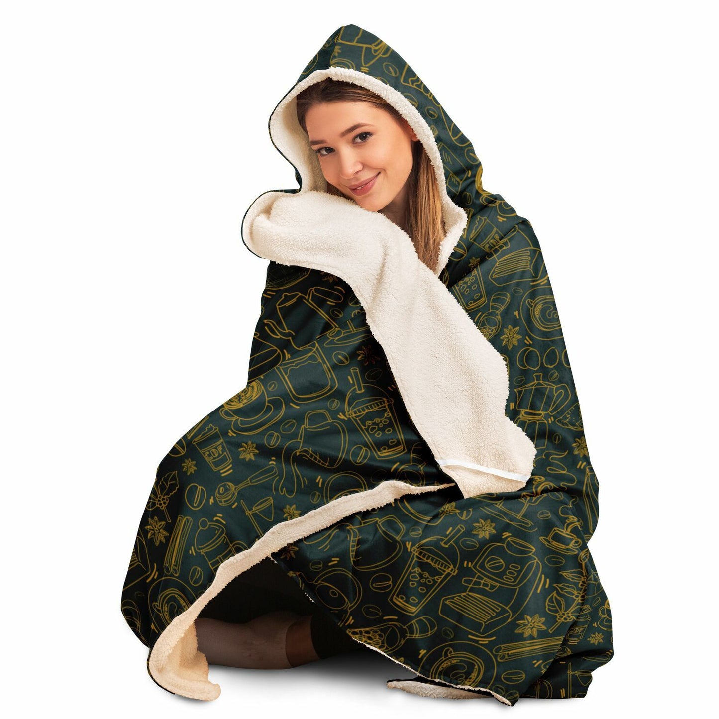 Coffee Jungle Hooded Blanket