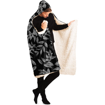 Classic Coffee Leaves Hooded Blanket