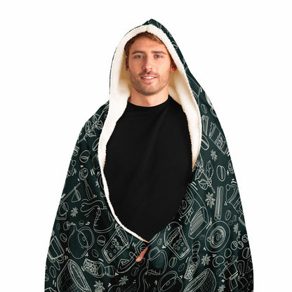 Coffee White Jungle Hooded Blanket