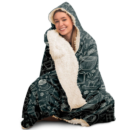 Coffee White Jungle Hooded Blanket