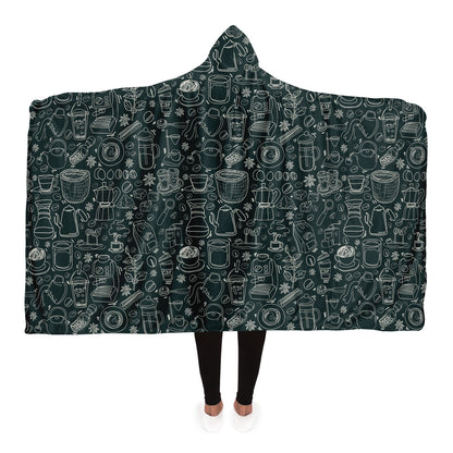 Coffee White Jungle Hooded Blanket