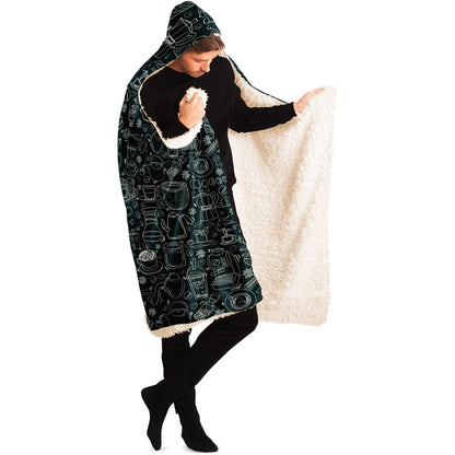 Coffee White Jungle Hooded Blanket