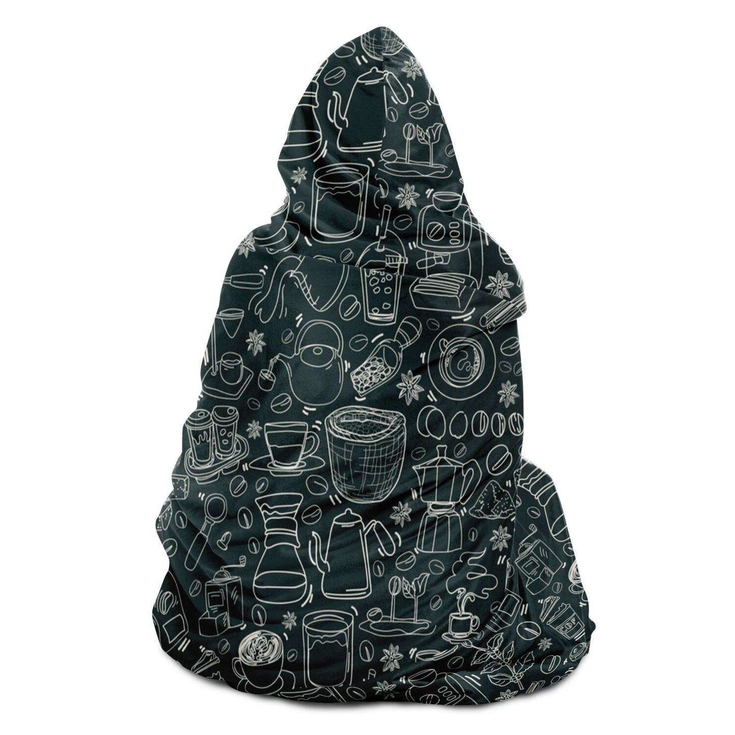 Coffee White Jungle Hooded Blanket