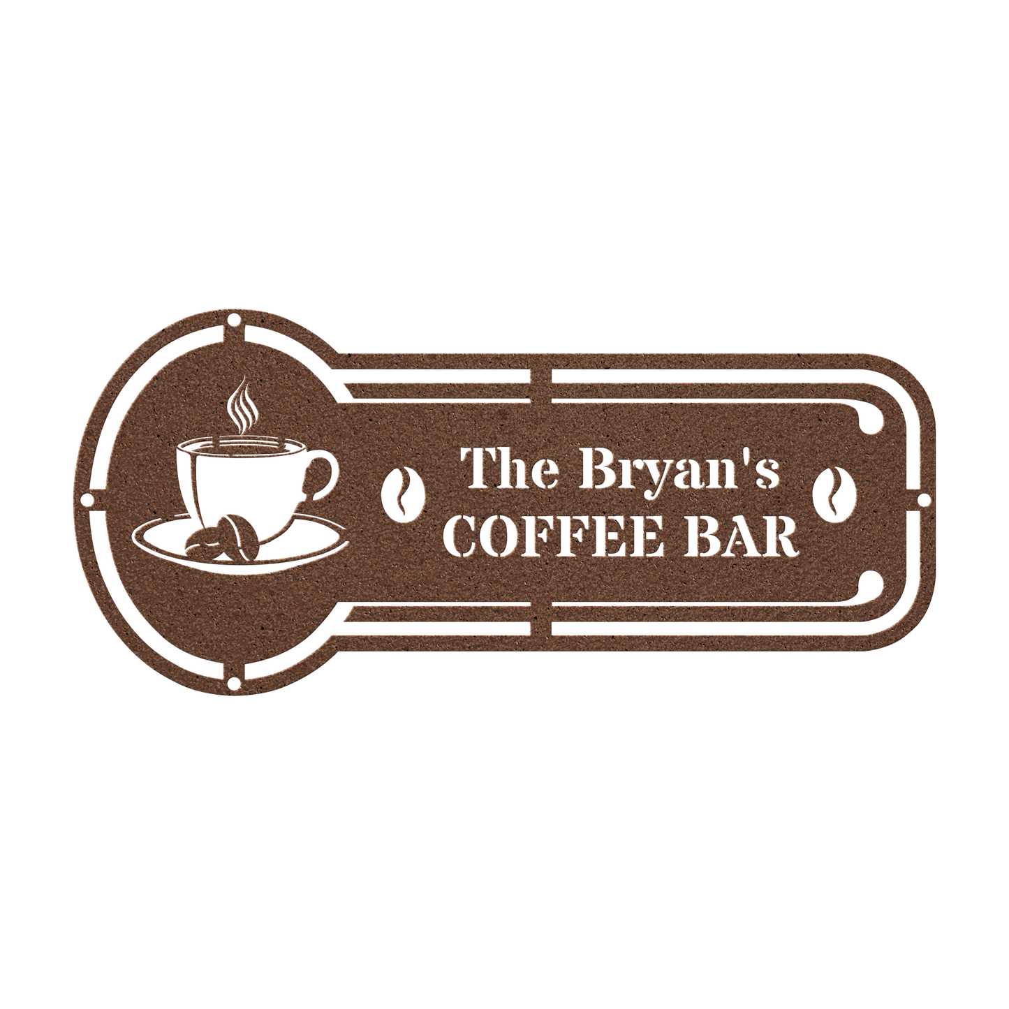 Coffee Key Metal Sign