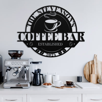 Coffee Round Metal Sign