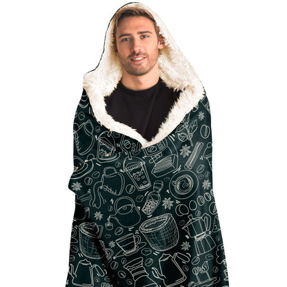 Coffee White Jungle Hooded Blanket