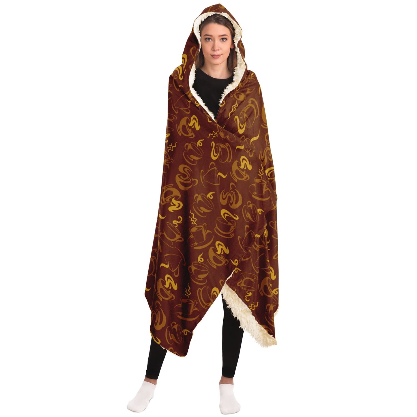 Gold Coffee Hooded Blanket